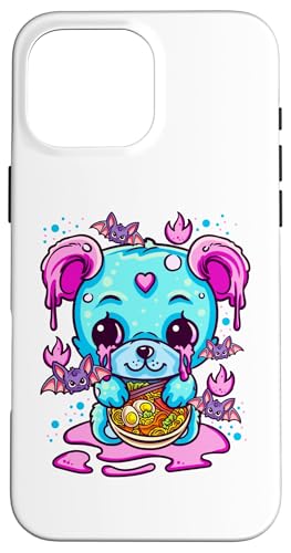 Cute Kawaii Creepy Pastel Goth Puppy Eating Ramen Noodles X}zP[X iPhone 16 Pro Max p