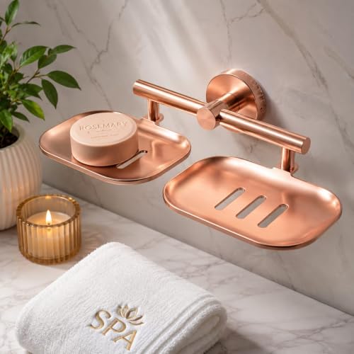 Image of iSTAR Stainless Steel Bathroom Soap Holder - Soap Stand /Soap Dish for Bathroom Accessories, Double (Rose Gold)