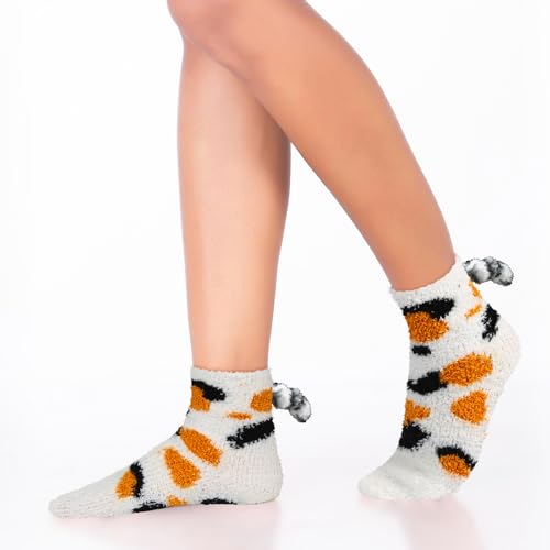 Benefeet Sox Women Fuzzy Socks Funny Cat Gifts Cozy Soft Fluffy Winter Warm Sleeping Cute Animal Slipper Socks for Cat Lover3