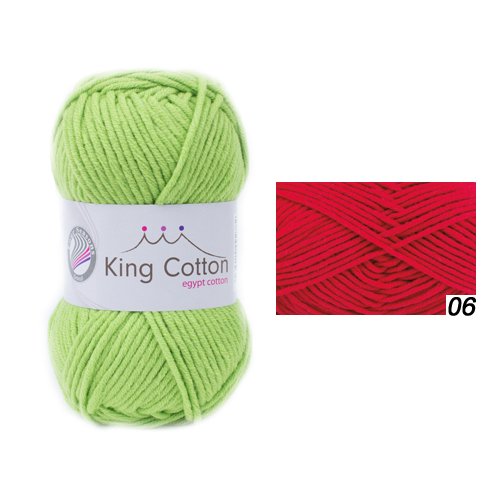 Preisvergleich Produktbild NEU Strickgarn King Cotton. 50g Fb. 06. Rot