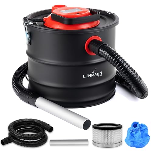 LEHMANN Aspirateur à Cendres 15L, Aspirateur Cheminée pour Haute Température, Réservoir Robuste, Filtre HEPA avec Panier...