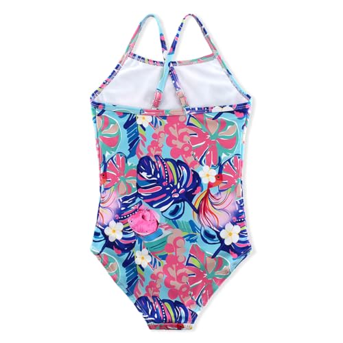 Image of Girls One-Piece Swimsuit with Adjustable Straps, Quick-Dry Design, Perfect for Pool, Beach, Surfing, Ages 2-12