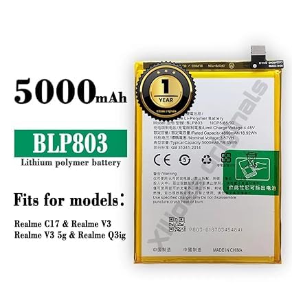 Image of BLP803 Battery for Realme 7i / A53 / V3 Battery with 1 Year Warranty****** (R255)