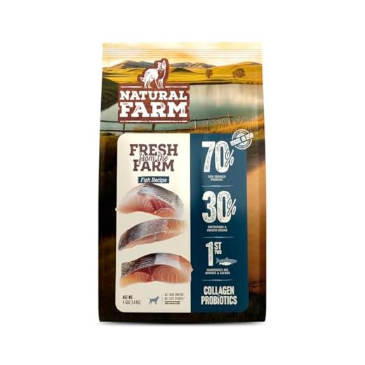 Natural Farm High Protein Dry Dog Food for All Life Stages with Collagen, Every Bag Contains 70% Real Fish and 30% Ancient Super Food Grains, Complete and Balanced Nutrition, 4Lb Bag.