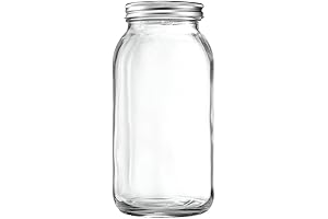 1 Count 64 OZ Wide-Mouth Glass Mason Jars With Lid