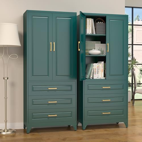 Image of SteeLoong 75 inch Metal Storage Cabinet with Doors and 2 Adjustable Shelves