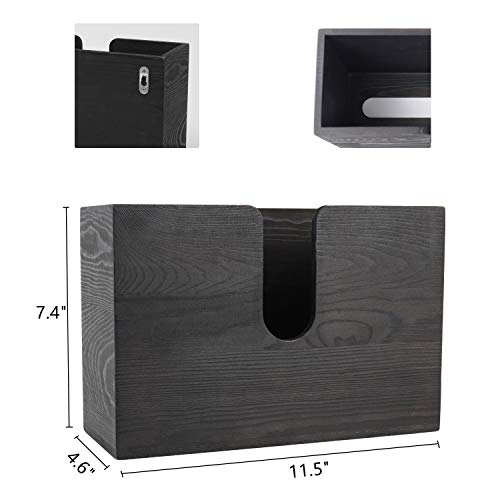 PENGKE Retro Wood Paper Towel Dispenser,Wall Mount and Countertop Multifold Paper Towel Holder,C-Fold, Zfold,Tri fold Hand Towel Holder for Bathroom and Kitchen,Brown - Thumbnail 2