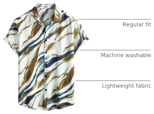 Image of VATPAVE Mens Casual Hawaiian Floral Shirts Short Sleeve Button Down Tropical Shirts Beach Summer Shirts