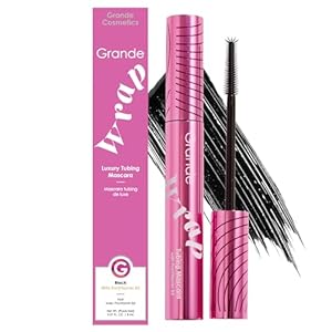 Grande Cosmetics GrandeWRAP Tubing Mascara – Buildable Volume & Length, Lifts, Curls & Separates Lashes, Anti-Smudge, Lightweight, Flake-Free, All Day Wear, Easy Removal, ProVitamin B5 Infused – Black