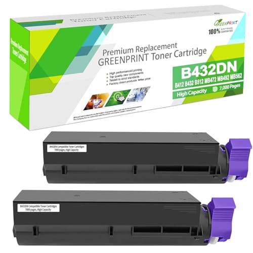 2 Paquetes 45807106 Cartuchos de Tóner Compatibles B412 B432 B512 MB472 MB492 MB562 7000 Páginas Alta Capacidad para Oki okidata Impresora B412DN B432DN B512DN MB472W MB472DNW MB492DN MB562W MB562DNW