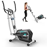 Crosstrainer für Zuhause,Ellipsentrainer mit 16-Stufiger Widerstandsstufen,Pulssensor, LCD-Monitor & Gerätehalterung,Magnetischer Crosstrainer mit Bluetooth & App, Ellipsentrainer Fitness Sport