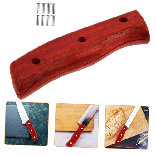 WOONEKY Mango de Madera para Cuchillo de Cocina Repuesto Cómodo y Resistente con Remaches Fácil Instalación para Uso Profesional y Doméstico