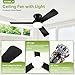 ZOUQILAI Ceiling Fans with Lights - 42 Inch Low Profile Ceiling Fan with Light and Remote, Reversible DC Motors, 3CCT Dimmable Timer Noiseless, Black Flush Mount Ceiling Fan for Bedroom/Living Room