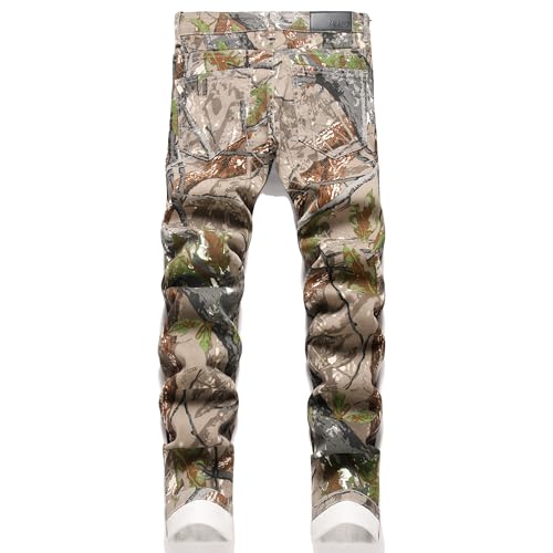 OIIIO Men's Athletic Fit Jeans Denim Pants2