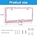 Heqxwl Bling License Plate Frame Rhinestone Stainless Steel Decorative Bow Street Legal Anti Theft Screws Easy Install Car Accessories for Women (Pink Frame + Pink Bow)