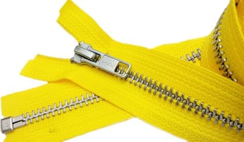 YKK® 24" Jacket Zipper YKK #5 Aluminum Metal - Medium Weight Separating - Color Lemon Yellow 504 (1 Zipper/Pack) image 2