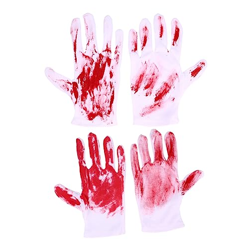 Hemoton Halloween Bloody Gloves Decor Spooky Props for Halloween Party Decorations