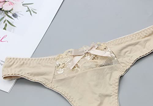 Ensemble soutien-gorge et string sexy dentelle blanche sans marque - 6