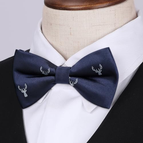 Image of HISDERN Bow Ties for Boys Pre Tied Toddler Bow Tie Adjustable Kids Bowties Clip On Fun Patterned Bowties for Wedding Party