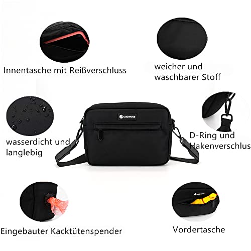 COOWONE Leckerlitasche für Hunde Gassi Tasche Hund Hundeleckerli Tasche Wasserdichte Hundeleckerlitasche Umhängetasche Eingebauter Hundekotbeutelspender Leckerlitasche für Hund zum Training