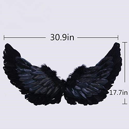Miniatura 7 de Plumas negras para niños alas de ángel para adultos y fiestas de Halloween