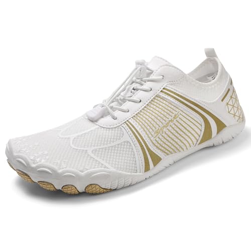 Genérico Zapatos Acuáticos Hombre Zapatos Agua Mujer Zapato de Playa Secado Rápido Zapato Trail Running Hombre Mujer para Buceo Mar Náuticos Bañarse Riviere, beige, 43 EU