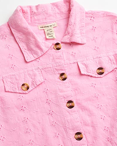 Girls' Dress Set - 2 Piece Woven Eyelet Jacket and Lightweight Challis Sundress (Size: 4-12), Size 4, Pink/Blue3