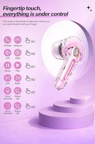 Image of Wireless Earbuds Bluetooth 5.1 TWS Earphones Full Touch Control Headphones Built-in Microphone Immersive Sound Quality Ensure Fast Stable