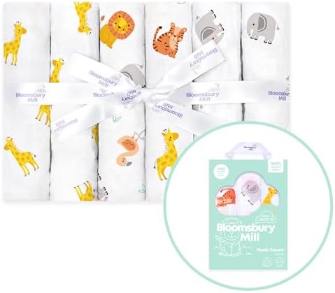 Bloomsbury Mill - Muselinas Bebe Algodon Organico - 70x70 (Paquet...