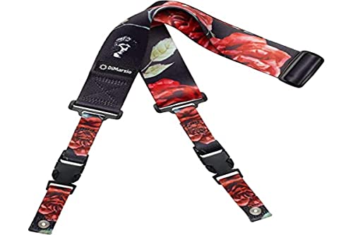 Dimarzio Polyphia Cliplock Strap - Rose On Black #TOP6