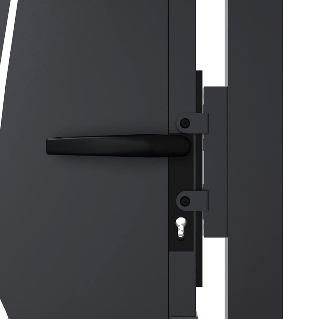 Refined Puerta de jardín antracita 105x80 cm de acero con diseño de césped