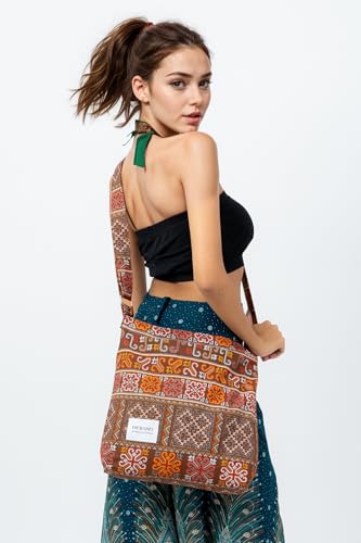 Image of Hobo Crossbody Bag for Women - Large Cotton Tote Shoulder Purse | Adjustable Strap