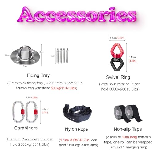 Anilla para Yoga Aéreo Lyra Hoop 3m con Accesorios miniatura 3