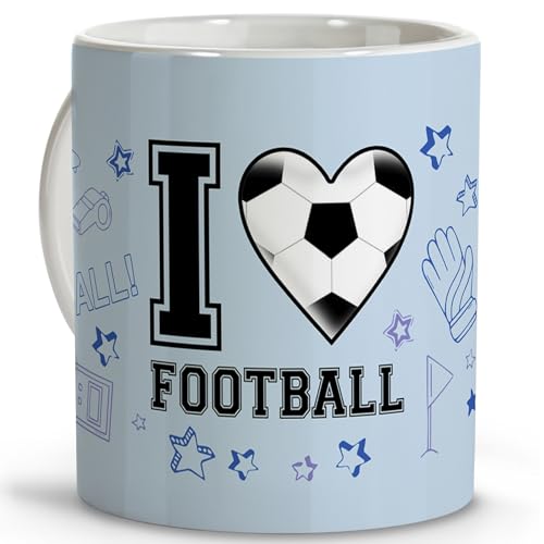 LolaPix Taza de futbol. Entrenamiento futbol. Regalos para deportistas. Tazas originales para regalar. Tazas de cafe. Taza cerámica 330 ml. Futbol