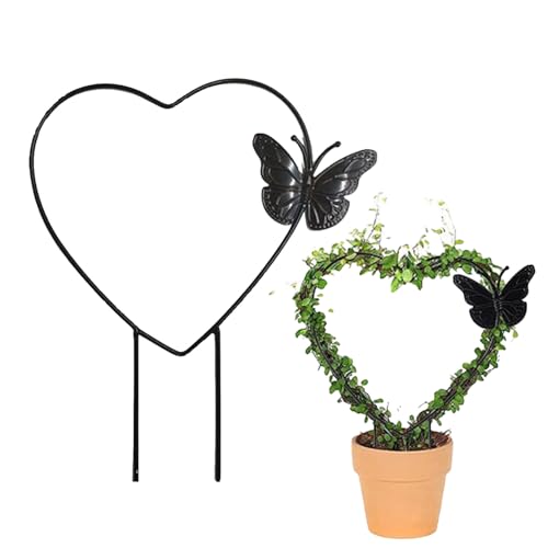 園芸支柱 モンステラ 支柱 ハート型/円形 植物サポートフレーム 長期間使用 成長方向誘引 観葉用 園芸用 装飾用 成長段階 倒れ防止 植物の登山に使用 (ハート型)