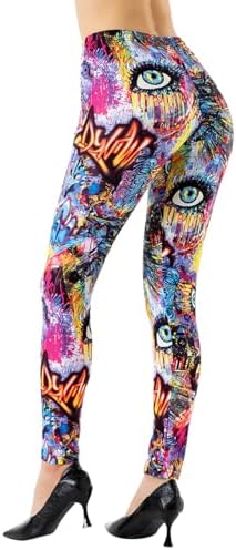 Ndoobiy Printed Leggings Basic Workout Yoga Pants Buttery Smooth Womens Leggings