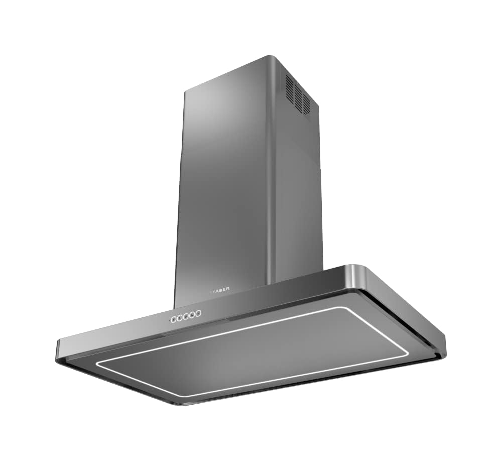 FABER - Campana extractora isla T-light con acabado en acero inoxidable de 100 cm