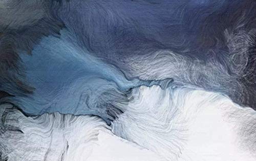 Murwall Brush Wallpaper Dark Blue Splash Wall Mural Abstract Line Wall Print Modern Home Decor Cafe Design #TOP2