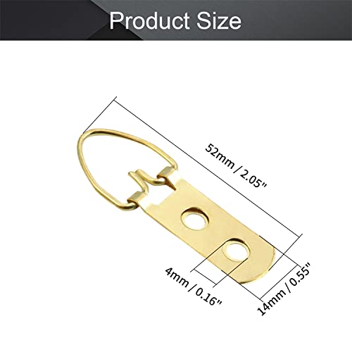 Image of MroMax 100PCS Ring Picture Frame Buckle 2.05 inch x 0.55 inchGold Tone Assortment Kit for Home Decoration Picture Frames Photo Hanging Solutions