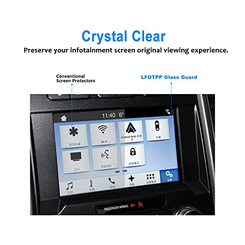 Image of LFOTPP F150 Screen Protector for 2015-2021 2022 F*ord F150 F250 F350 F450 2013-2022 Fusion Ranger Focus Sync2 /3 Coupe Hatchback Glass Infotainment Display In-Dash Center Touch Screen Protector (2P)