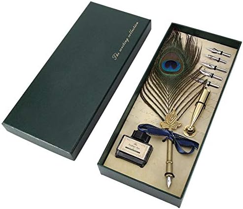 Retro Federstift Set Mit Tintenflasche – Dip Quill Pen, Edelstahlfeder, Geschenkbox