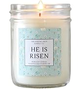 The Dancing Wick Candle Co. He is Risen Soy Candle - Fresh Cut Roses Scent - Floral Scented Candl...