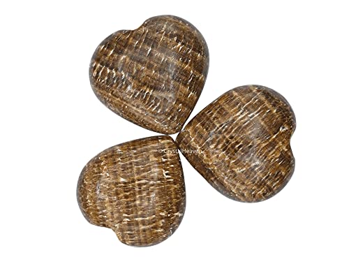 Image of Certified Aragonite Crystal Heart Palm Pebbles Stones for Anxiety Stress Relief Massage - AAA Grade Original Healing Gemstone Agate Heart Palm Stone for Yoga Meditation Spiritual