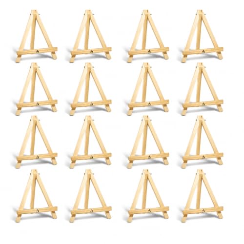 Image of Wooden Mini Easel Stand 10inch for Painting & Display Purposes, Small Handmade 10 Inch Canvas Stand for Painting, Presentations and Display Purposes (Set of 16)