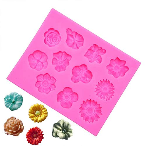 BHFYOB Stampo in silicone per cioccolatini a forma di rosa, stampi per cioccolatini, caramelle, gadget da forno in silicone per cucina