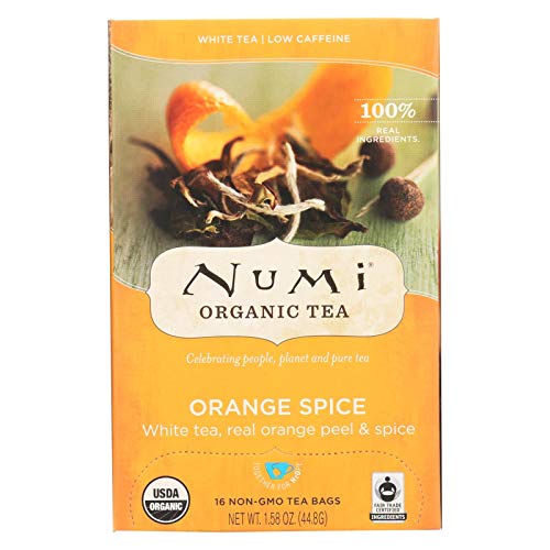 Organic Orange Spice White Tea, 16 Tea Bags Per Box (pack Of 6 Boxes)
