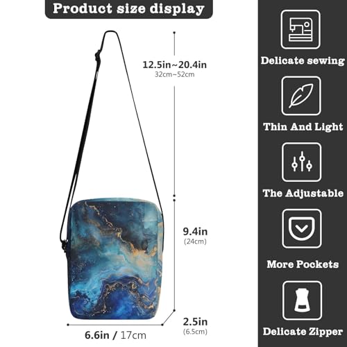Cosmic Blue messenger bag cute Small Crossbody Bag Women Casual Womens Purse Adjustable Strap for business Travel3