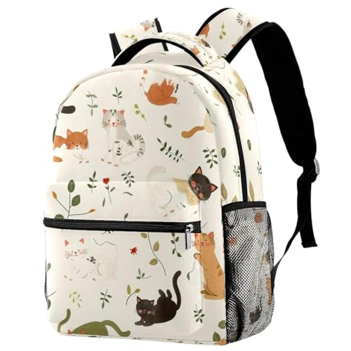 Sac à dos de voyage Campus chats de printemps multicolore avec porte-bouteille