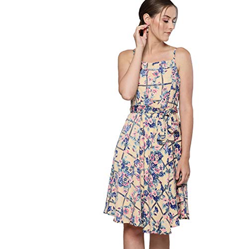Image of Carlton London Women's Polyester A-Line Knee-Length Casual Dress