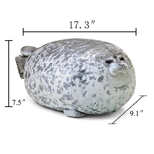 Rainlin Chubby Blob Seal Pillow Stuffed Cotton Plush Animal Toy Cute Ocean Pillow (A-Gray, Medium(17.3 In) #TOP5